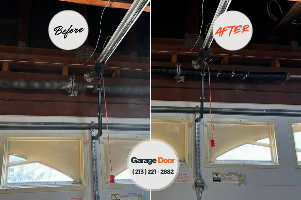 Before and after: garage door repair Fairview Park, IN